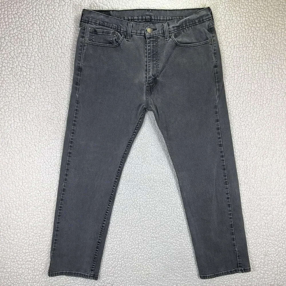 Levi’s 505 Jeans Men’s 36x29 (Actual 34x29) Black Faded Straight‎ Grunge Rock